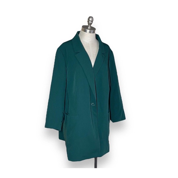 Eloquii Blazer Emerald Green Size 26 Plus Size Career Business Jacket Suit - Picture 2 of 7
